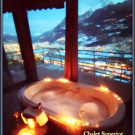 Chalet Con Jacuzzi Vista Montagne Aosta Rum bild